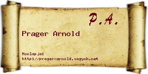 Prager Arnold névjegykártya